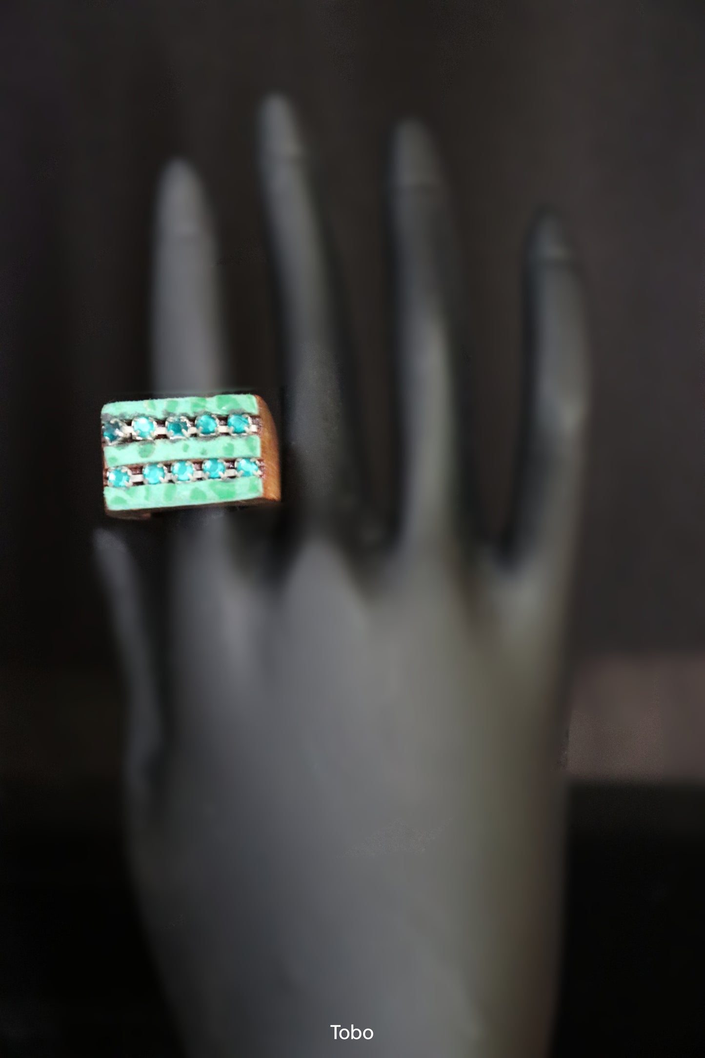 ToBo Unisex Green Wooden Ring