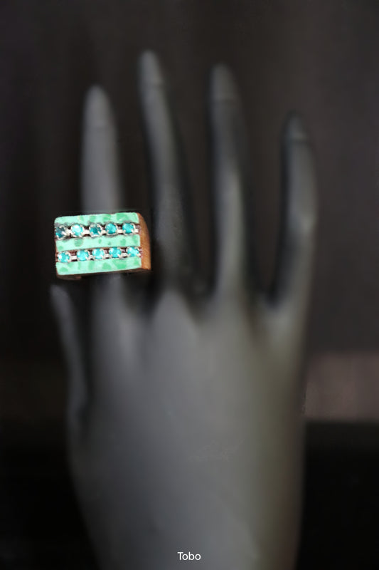 ToBo Unisex Green Wooden Ring