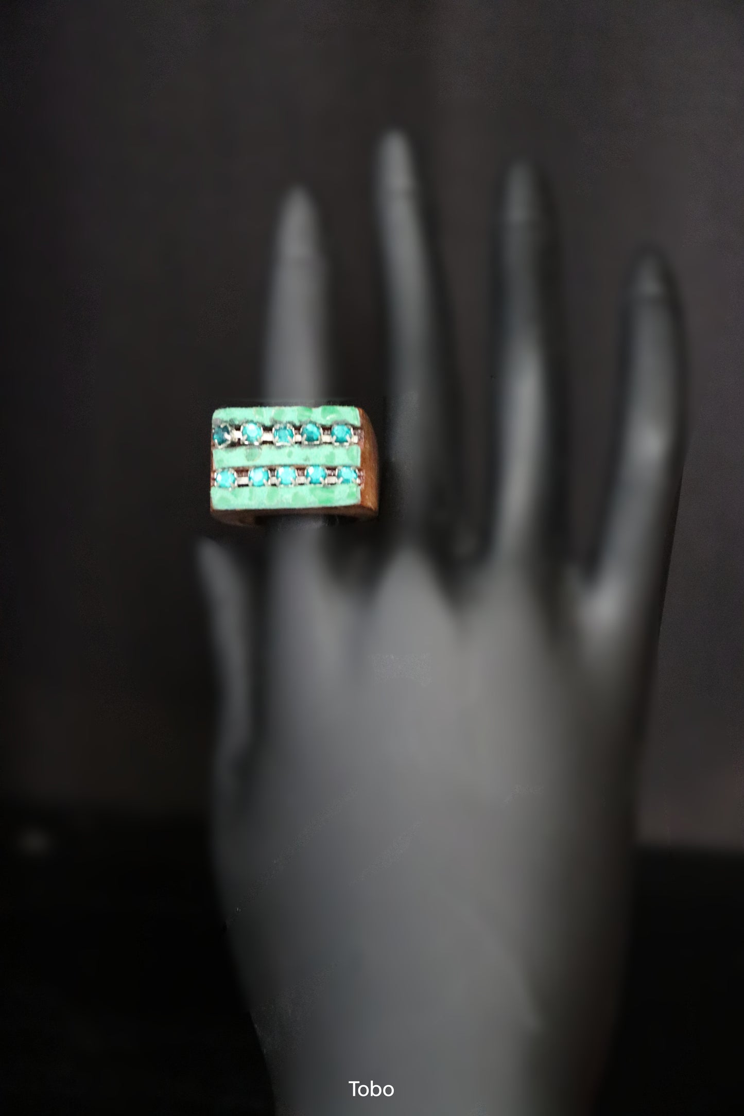 ToBo Unisex Green Wooden Ring