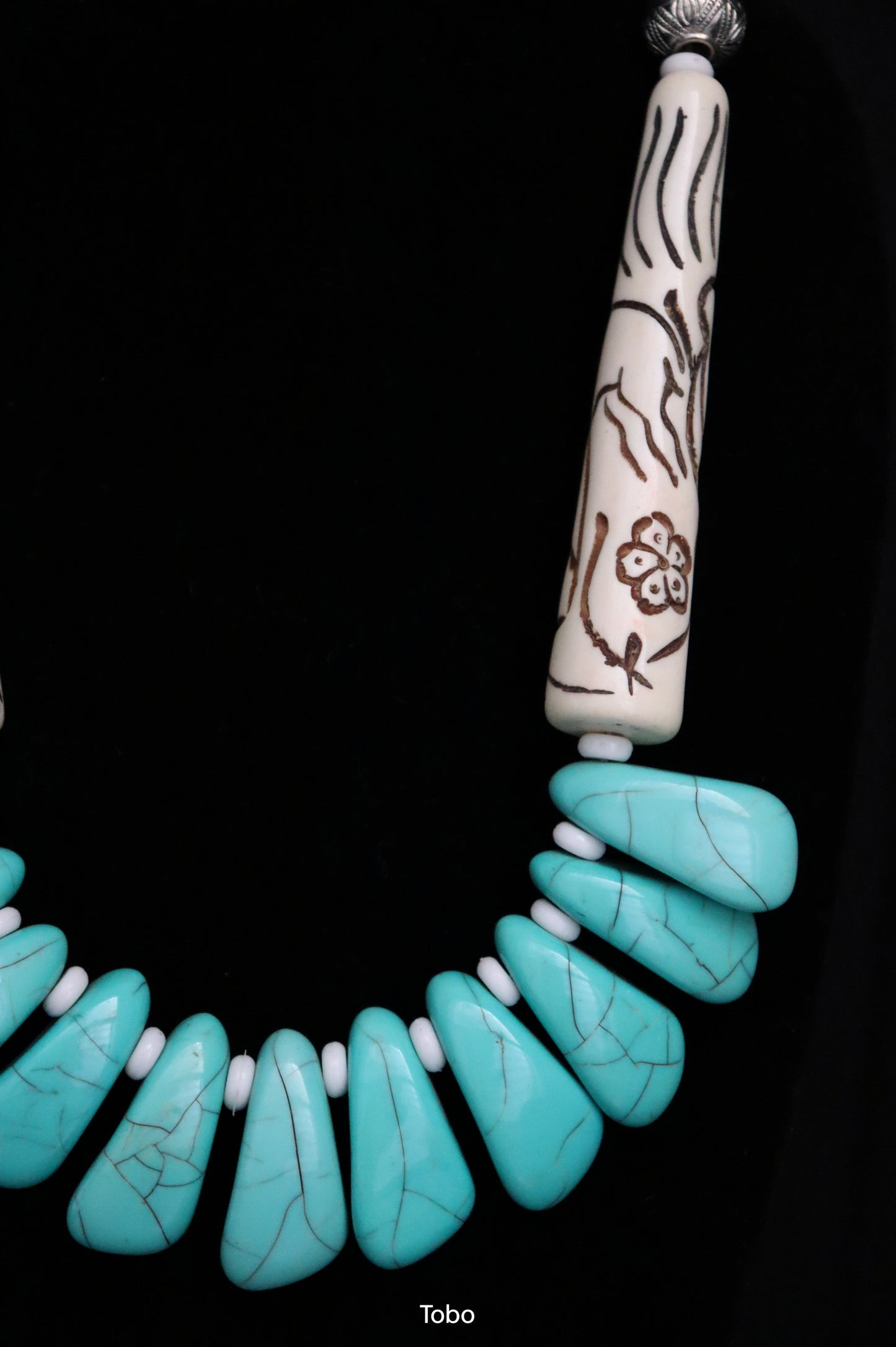 Cyan Dream Raku Necklace