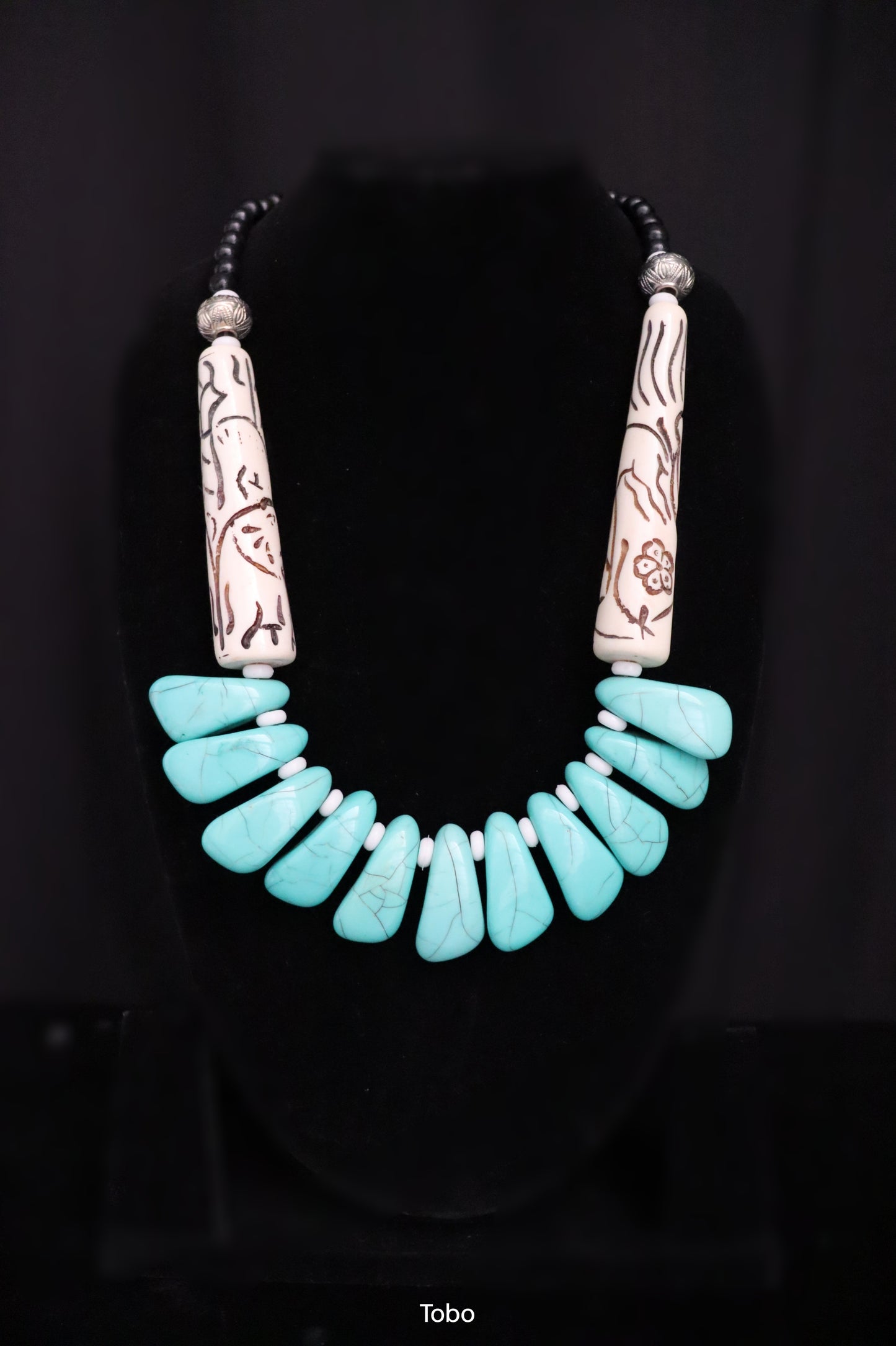 Cyan Dream Raku Necklace