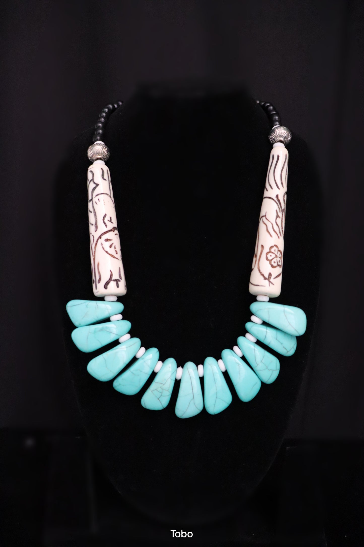 Cyan Dream Raku Necklace