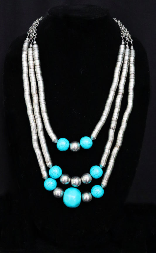 Ocean Breeze Triple Layer Necklace